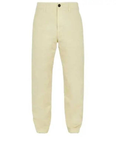 Supima Cotton Twill Straight Pants Ecru - STONE ISLAND - BALAAN 2