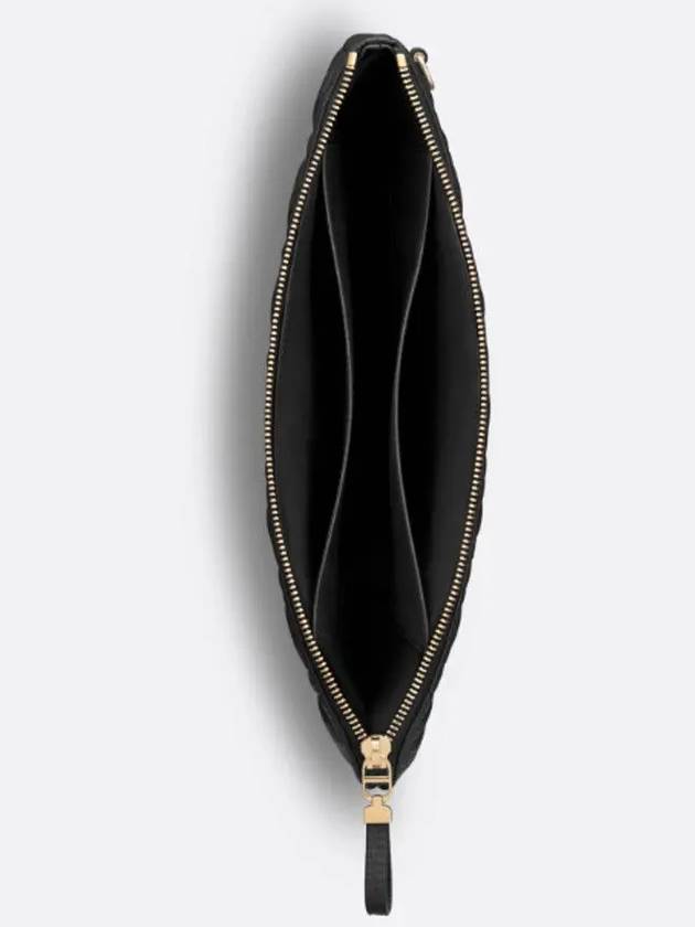 Caro Daily Supple Cannage Calfskin Large Pouch Bag Black - DIOR - BALAAN 4