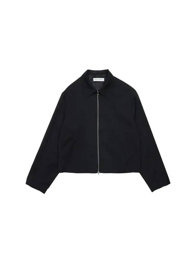 Stripe Point Collar Virgin Wool Zip-Up Jacket Black - OUR LEGACY - BALAAN 1