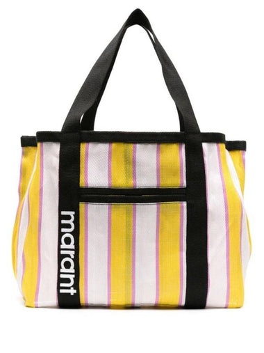 Darwen Striped Nylon Tote Bag Yellow - ISABEL MARANT - BALAAN 1