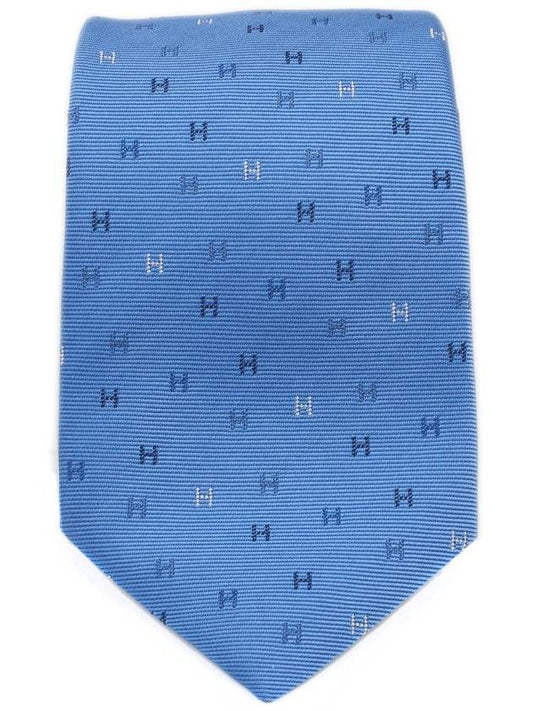 H Scintillant Silk Tie Ciel - HERMES - BALAAN 2