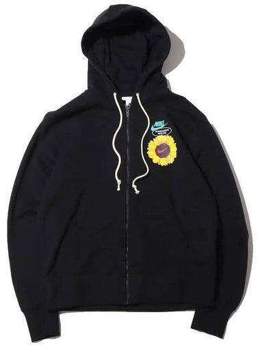 Club French Terry Zip Up Hoodie Black - NIKE - BALAAN 1