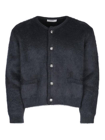 Brushed Mohair Cardigan Jacket Dark Grey - CELINE - BALAAN 1