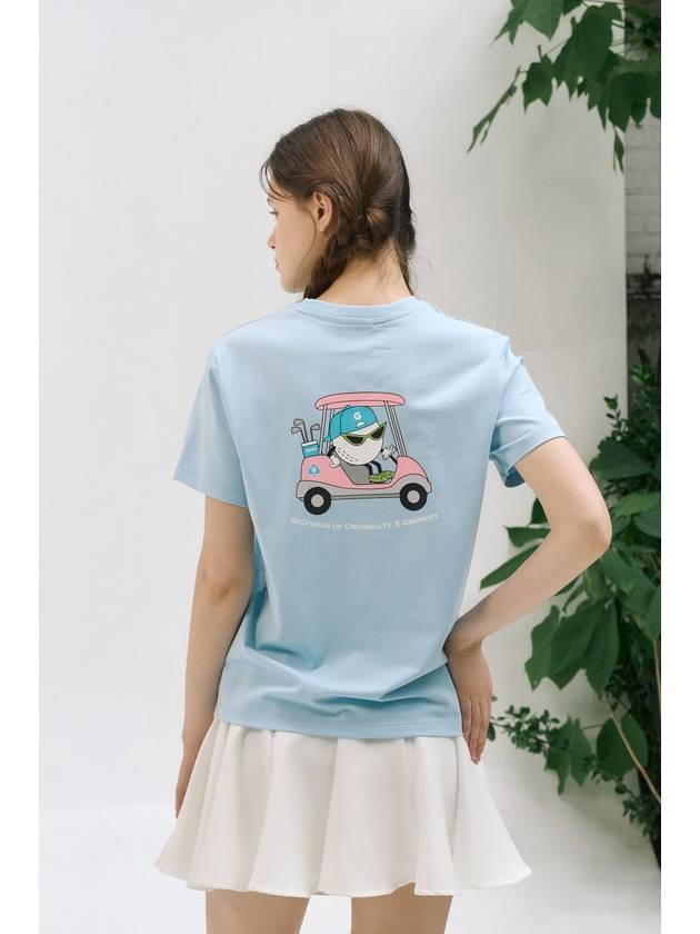 Swagkart spandex round t-shirt sky blue - GOXO - BALAAN 1