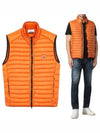 Loom Woven Chambers Recycled Nylon Down Padding Vest Orange - STONE ISLAND - BALAAN 2