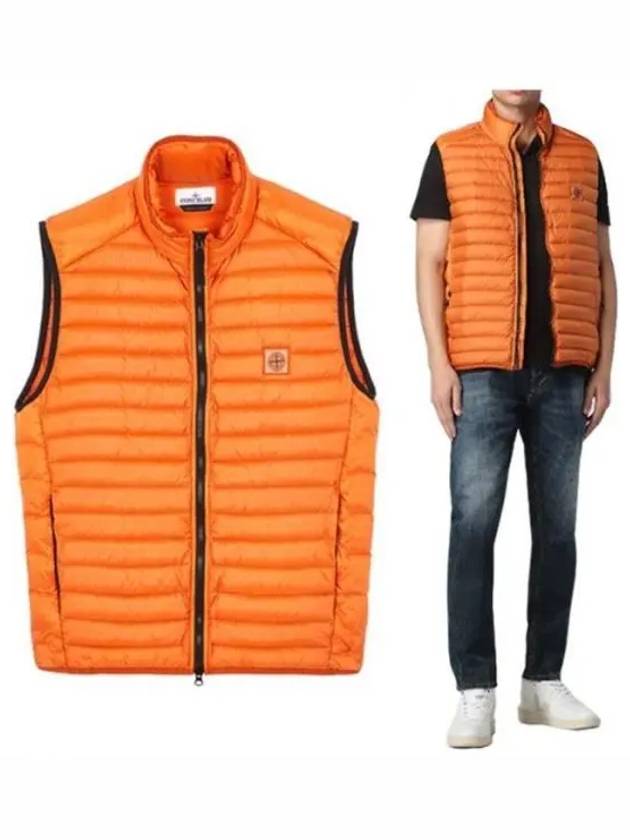 Loom Woven Chambers Recycled Nylon Down Padding Vest Orange - STONE ISLAND - BALAAN 2