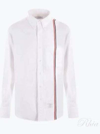 RWB Stripe Cotton Shirt White - THOM BROWNE - BALAAN 2