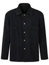 Collar color combination liner pleated work jacket black - MONPLISSE - BALAAN 1