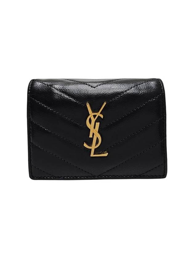 530841 Monogram Matelasse Card Half Wallet - SAINT LAURENT - BALAAN 1