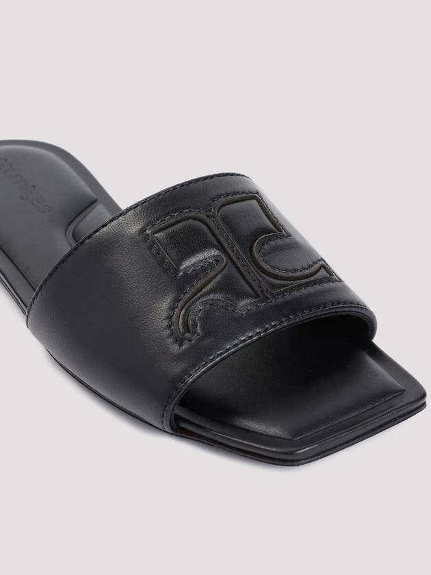 AC Leather Slipers Black - COURREGES - BALAAN 5