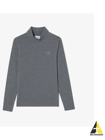 Women s Turtleneck Long Sleeve T Shirt Charcoal Gray - LACOSTE - BALAAN 1