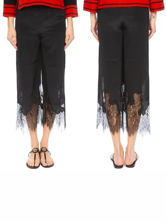 McCue Lace Silk Pants Black - ALEXANDER MCQUEEN - BALAAN 1