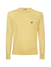 Men's ORB Embroidered Logo Wool Knit Top Yellow - VIVIENNE WESTWOOD - BALAAN 3