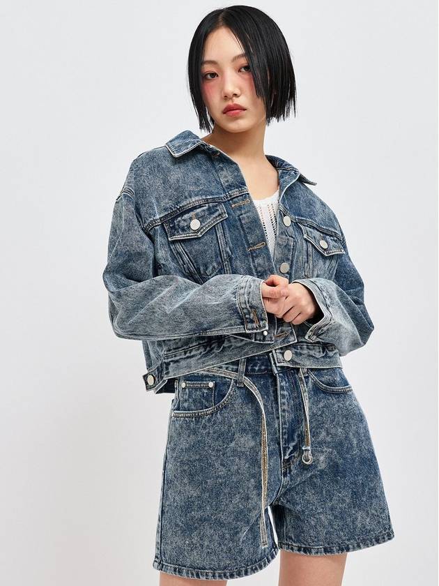 Jinro Cropped Denim Trucker Jacket Blue - C WEAR BY THE GENIUS - BALAAN 6