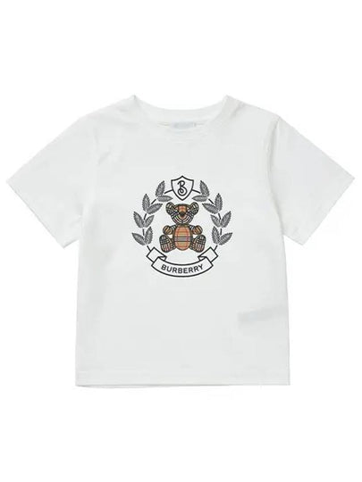 Kids Thomas Bear Print Short Sleeve T-Shirt White - BURBERRY - BALAAN 2