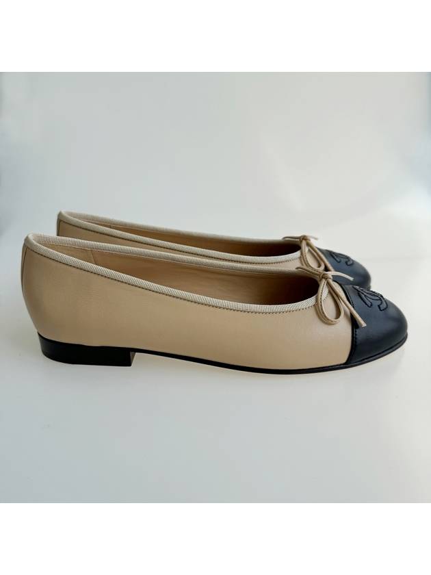 Two Tone Lambskin Ballerina Beige Black - CHANEL - BALAAN 4