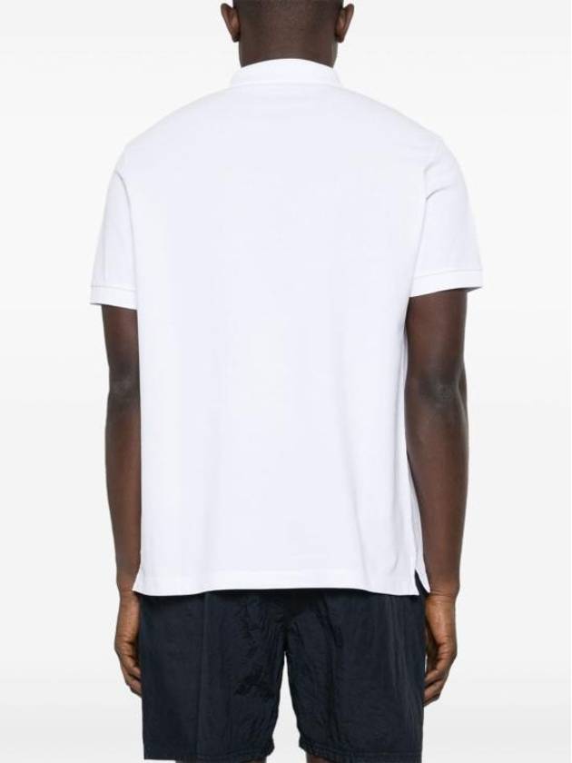 Pique Stretch Cotton Short Sleeve Polo Shirt White - STONE ISLAND - BALAAN 4