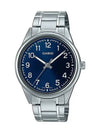 Roman Numerals Metal Analog Watch Silver Blue - CASIO - BALAAN 1