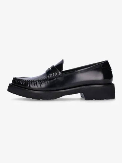 Women's Chunky Penny Slippers Smooth Leather Loafers Black - SAINT LAURENT - BALAAN 2