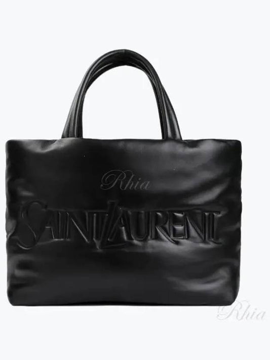 Logo Nappa Lambskin Tote Bag Black - SAINT LAURENT - BALAAN 2