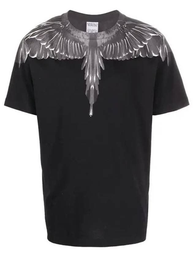 Men's Icon Wings Short Sleeve T-Shirt Black - MARCELO BURLON - BALAAN 1