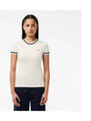 Women s Slim Fit Tipping Short Sleeve T Shirt White - LACOSTE - BALAAN 2