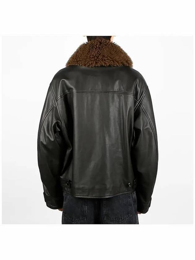 OW1101 LL095 BR507 Quilted Leather Shearling Collar Blouson Jacket - LEMAIRE - BALAAN 4