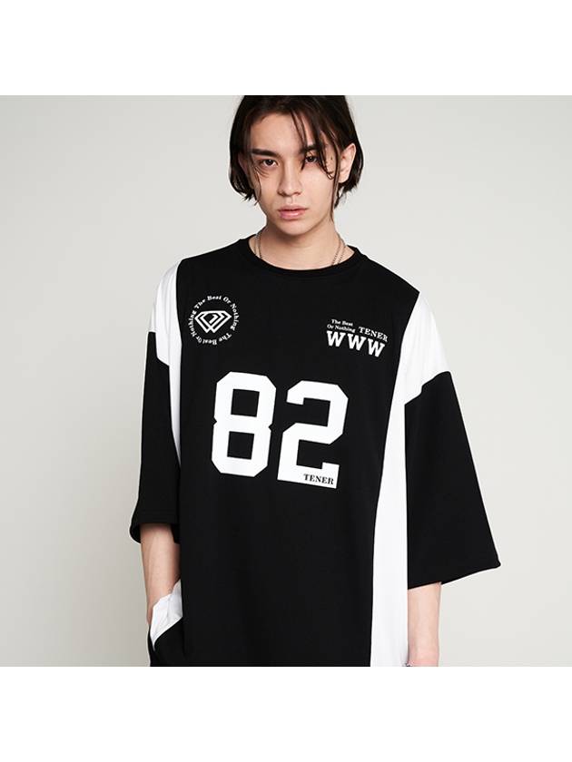 82 Varsity Boxy T Shirt Black - TENER - BALAAN 1