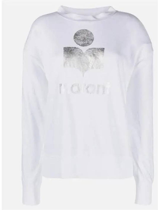 Klowia Logo Print Linen Sweatshirt White - ISABEL MARANT - BALAAN 2