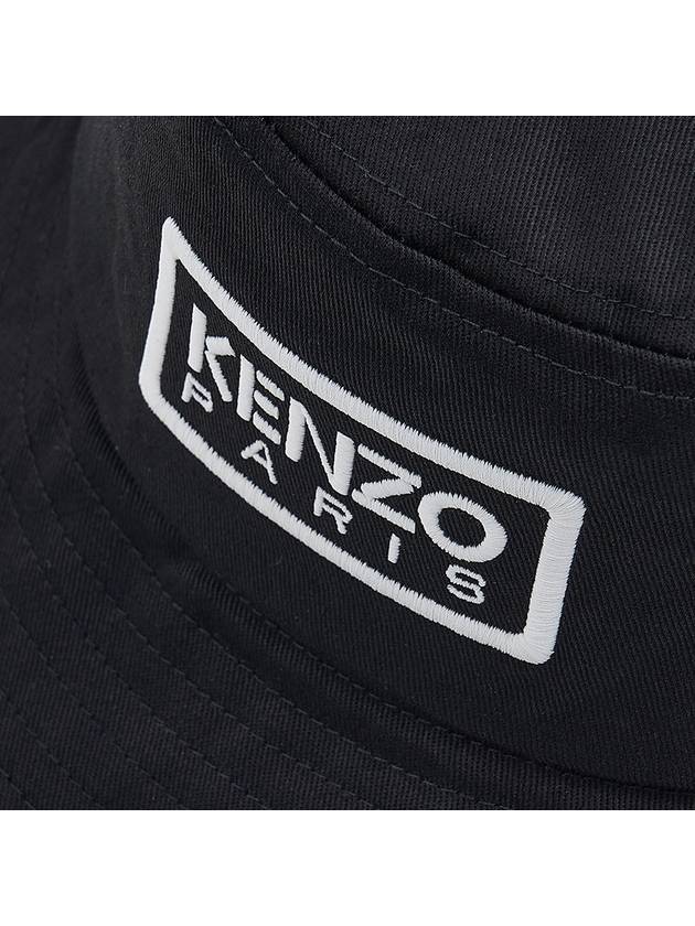 Logo Embroidered Cotton Bucket Hat Black - KENZO - BALAAN 7