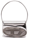 Women 1DR Metallic Leather Shoulder Bag Silver - DIESEL - BALAAN 2