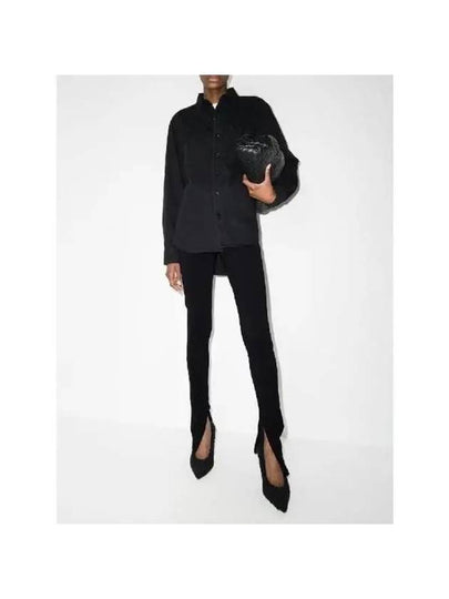 Ankle slit stretch leggings W2006R03 BLACK - WARDROBE.NYC - BALAAN 2