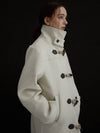 High Neck Wool Half Duffle Coat Ivory - MANAVIS7 - BALAAN 5