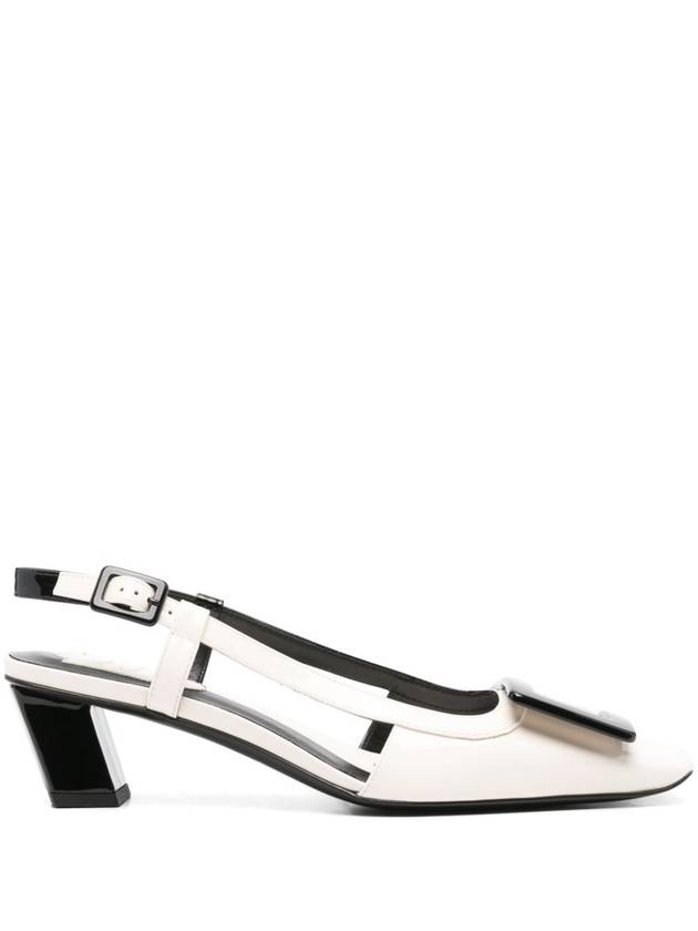 Belle Vivier Patent Leather Slingback Heel Black White - ROGER VIVIER - BALAAN 2