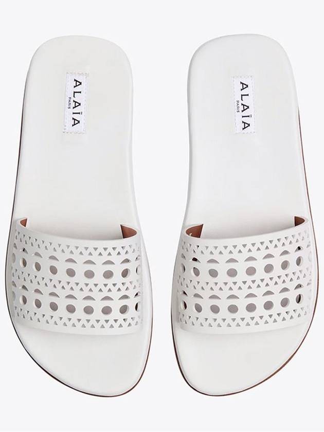 Vienne Laser-Cut Leather Mules White - ALAIA - BALAAN 4