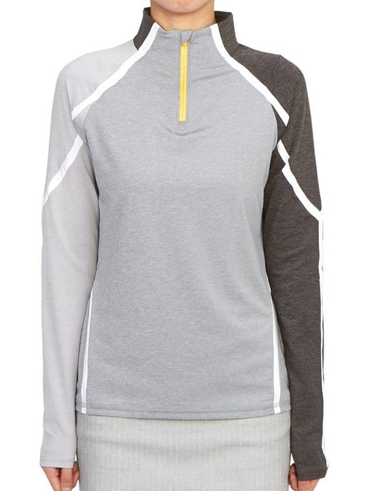 Women'S Quarter Zip Long Sleeve T-Shirt Light Heather Grey - G/FORE - BALAAN 2