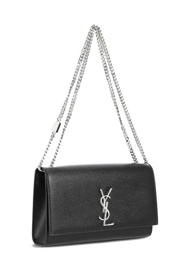 Silver Classic Kate Medium Chain Shoulder Bag Black - SAINT LAURENT - BALAAN 3