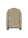 Single Breasted Check Lame Jacket Ivory - MIU MIU - BALAAN 3