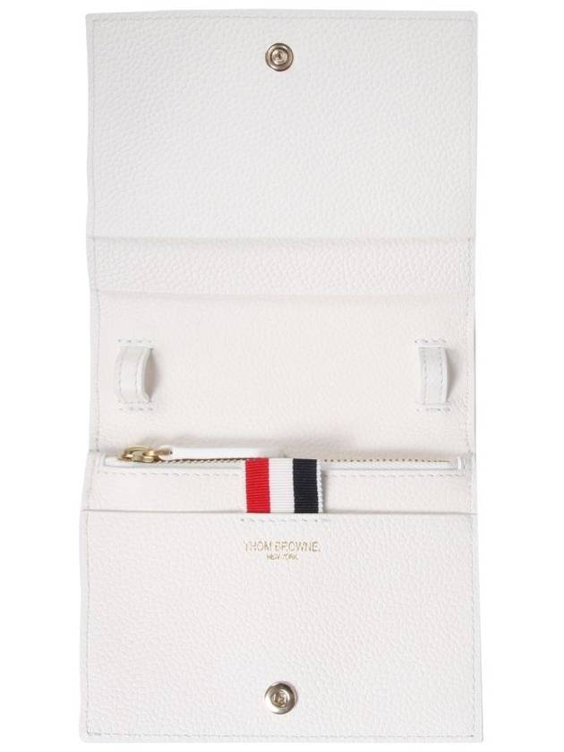 Three Stripe Shoulder Strap Half Wallet White - THOM BROWNE - BALAAN 3