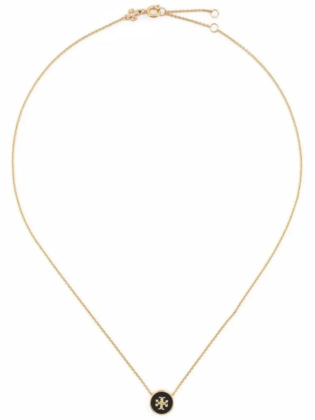 Kira Enamel Pendant Necklace Tory Gold Black - TORY BURCH - BALAAN 3