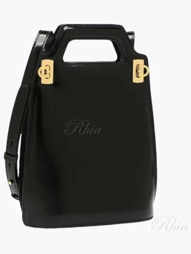 Wanda North South Mini Tote Bag Black - SALVATORE FERRAGAMO - BALAAN 2