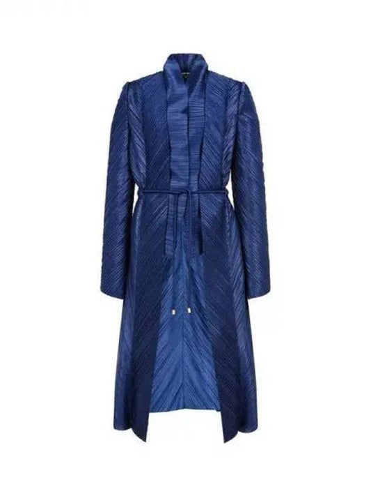 Women s Waist String Pleated Coat Navy 270948 - GIORGIO ARMANI - BALAAN 1