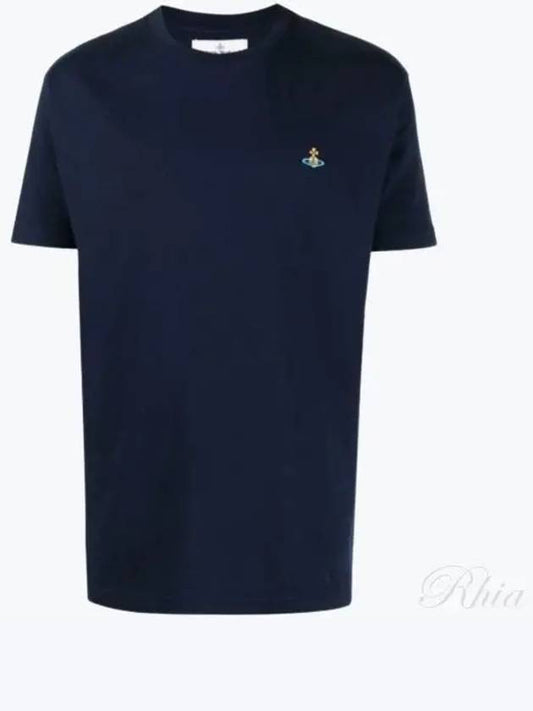 ORB Logo Cotton Short Sleeve T-Shirt Navy - VIVIENNE WESTWOOD - BALAAN 2