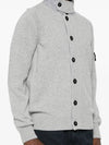 Wappen High Neck Button Up Wool Cardigan Melange Grey - STONE ISLAND - BALAAN 4