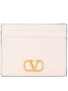 V Logo Signature Card Wallet Ivory - VALENTINO - BALAAN 1