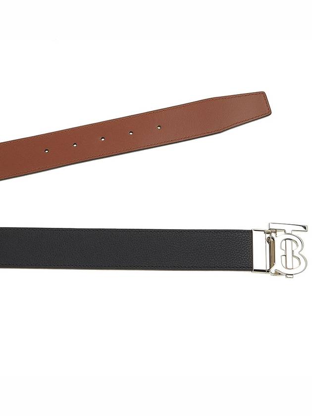 Reversible Monogram Leather Belt Black - BURBERRY - BALAAN 9