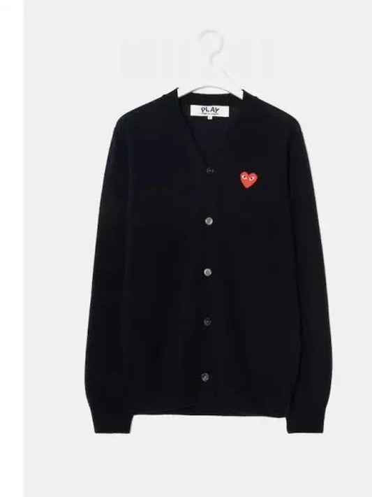 Men s Red Heart Wappen Spring Fall Cardigan Navy Domestic Product - COMME DES GARCONS PLAY - BALAAN 1