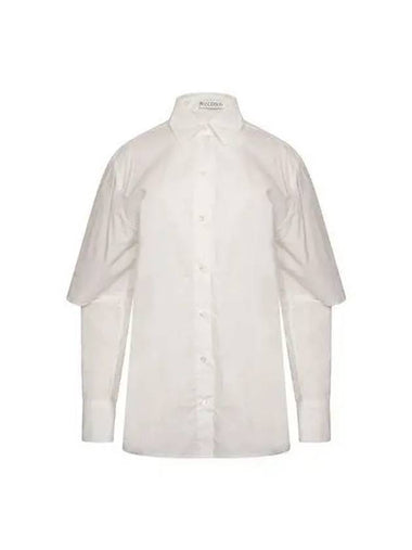 J W Anderson Women s Cutout Sleeve Long Shirt White SH0204 PG0587 - JW ANDERSON - BALAAN 1