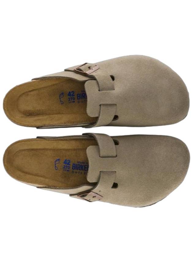 Boston Soft Footbed Suede Medium Narrow Slippers Taupe - BIRKENSTOCK - BALAAN 3