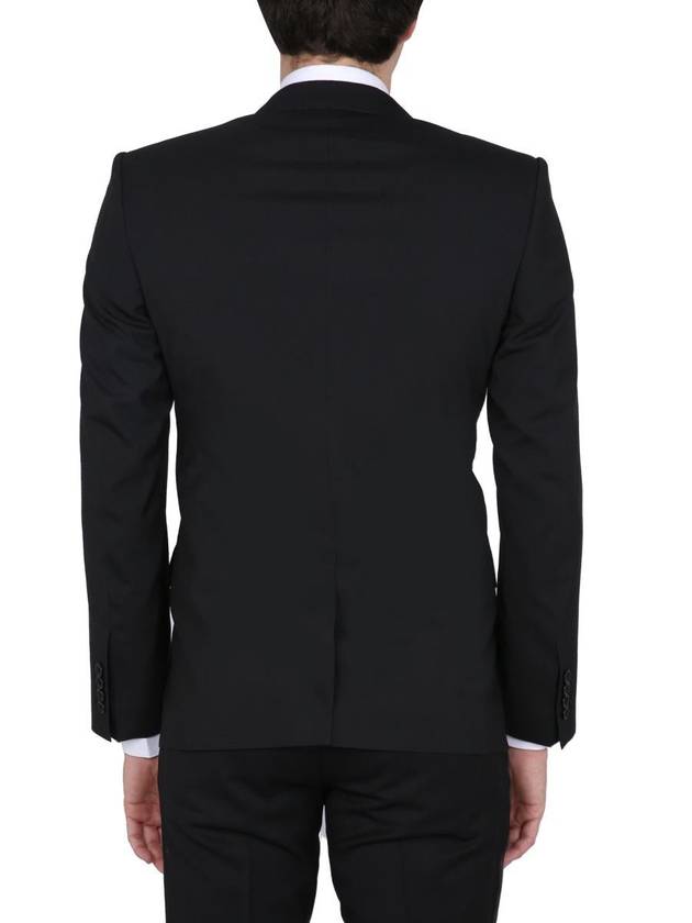 Men's Single Breasted Stretch Wool Jacket Black - DOLCE&GABBANA - BALAAN 4